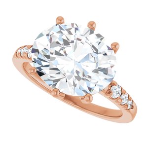 10K Rose Gold 12x10 mm Oval Ring Mounting – image 8