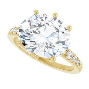14K Yellow Gold 12x10 mm Oval Ring Mounting – image 8