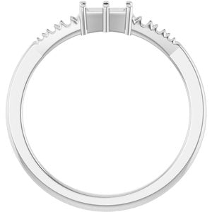 14K White Gold 4.5x2.5 mm Straight Baguette Ring Mounting – image 4