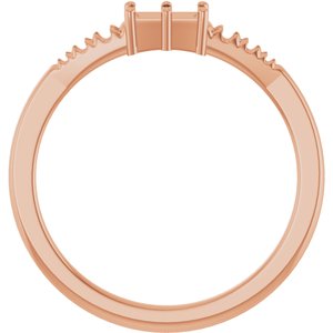 18K Rose Gold 4.5x2.5 mm Straight Baguette Ring Mounting – image 4