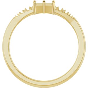 14K Yellow Gold 4.5x2.5 mm Straight Baguette Ring Mounting – image 4