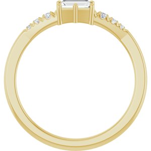 18K Yellow Gold 4.5x2.5 mm Straight Baguette Ring Mounting – image 3
