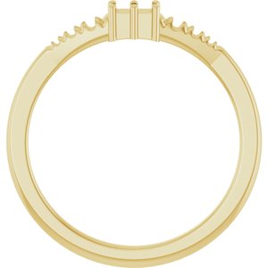 14K Yellow Gold 3.25x2 mm Straight Baguette Ring Mounting – image 4