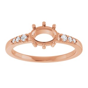 14K Rose Gold 7x5 mm Oval 1/10 CTW Lab-Grown Diamond Semi-Set Ring – image 6