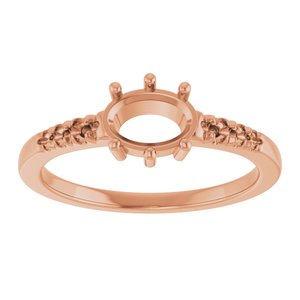 18K Rose Gold 7x5 mm Oval Ring Mounting – image 6