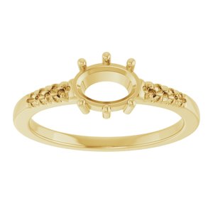 10K Yellow Gold 7x5 mm Oval Ring Mounting – image 6