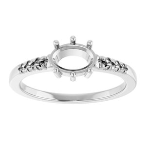 14K X1 White Gold 7x5 mm Oval Ring Mounting – image 6