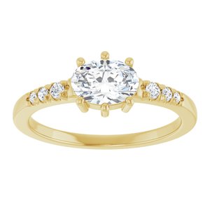 18K Yellow Gold 7x5 mm Oval Ring Mounting – image 5