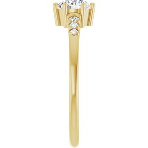 14K Yellow Gold 5.2 mm Round 1/10 CTW Lab-Grown Diamond Semi-Set Ring – image 7