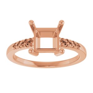 10K Rose Gold 6.5x6.5 mm Square Ring Mounting – image 6
