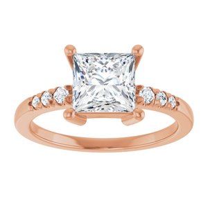 10K Rose Gold 6.5x6.5 mm Square Ring Mounting – image 5