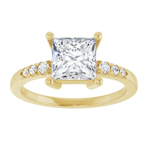 10K Yellow Gold 6.5x6.5 mm Square Ring Mounting – image 5