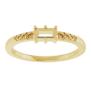 10K Yellow Gold 4.5x2.5 mm Straight Baguette Ring Mounting – image 6