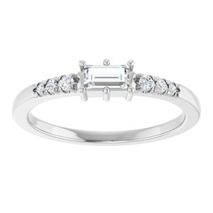 Continuum Sterling Silver 4.5x2.5 mm Straight Baguette Ring Mounting – image 5