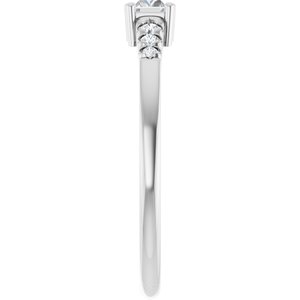 14K X1 White Gold 4.5x2.5 mm Straight Baguette Ring Mounting – image 7