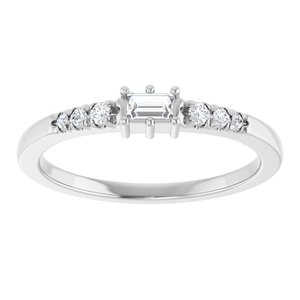 Continuum Sterling Silver 3.25x2 mm Straight Baguette Ring Mounting – image 5