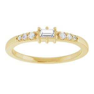 18K Yellow Gold 3.25x2 mm Straight Baguette Ring Mounting – image 5