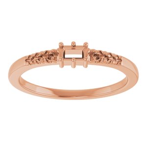 14K Rose Gold 3.25x2 mm Straight Baguette Ring Mounting – image 6