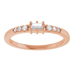 18K Rose Gold 3.25x2 mm Straight Baguette Ring Mounting – image 5