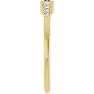10K Yellow Gold 3.25x2 mm Straight Baguette Ring Mounting – image 7