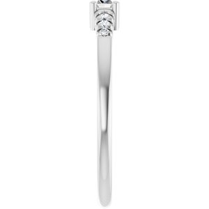 Continuum Sterling Silver 3.25x2 mm Straight Baguette Ring Mounting – image 7