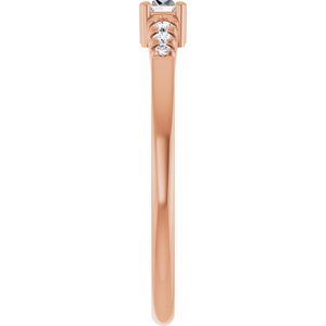 14K Rose Gold 3.25x2 mm Straight Baguette Ring Mounting – image 7