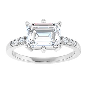 Continuum Sterling Silver 8.5x6.5 mm Emerald Ring Mounting – image 5