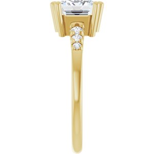14K Yellow Gold 8.5x6.5 mm Emerald Ring Mounting – image 7