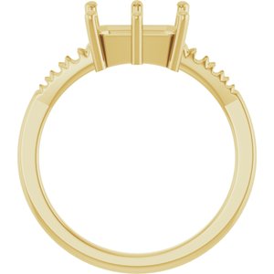 14K Yellow Gold 8.5x6.5 mm Emerald Ring Mounting – image 4
