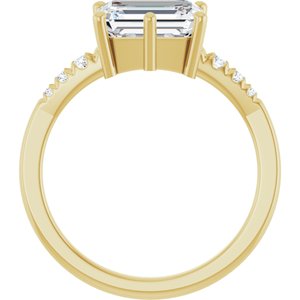 18K Yellow Gold 8.5x6.5 mm Emerald Ring Mounting – image 3