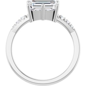 Continuum Sterling Silver 8.5x6.5 mm Emerald Ring Mounting – image 3