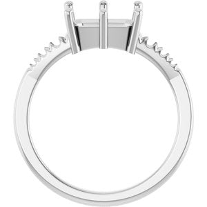 Continuum Sterling Silver 8.5x6.5 mm Emerald Ring Mounting – image 4