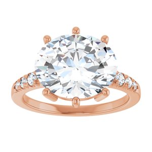 10K Rose Gold 12x10 mm Oval Ring Mounting – image 5