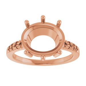 10K Rose Gold 12x10 mm Oval Ring Mounting – image 6
