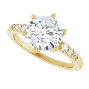 10K Yellow Gold 8.2 mm Round Ring Mounting – image 8