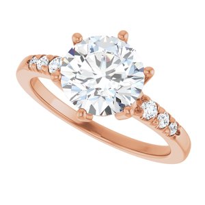 18K Rose Gold 8.2 mm Round Ring Mounting – image 8