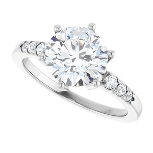 14K White Gold 8.2 mm Round Ring Mounting – image 8