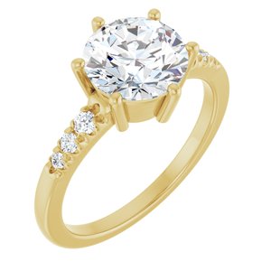 18K Yellow Gold 8.2 mm Round Ring Mounting