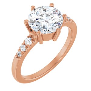 10K Rose Gold 8.2 mm Round Ring Mounting