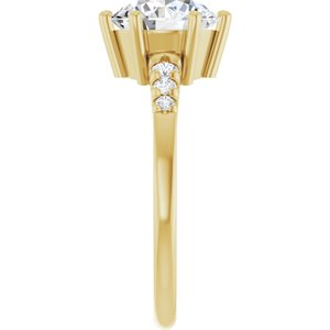 10K Yellow Gold 8.2 mm Round Ring Mounting – image 7