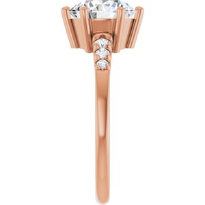 18K Rose Gold 8.2 mm Round Ring Mounting – image 7