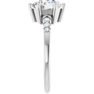 18K White Gold 8.2 mm Round Ring Mounting – image 7