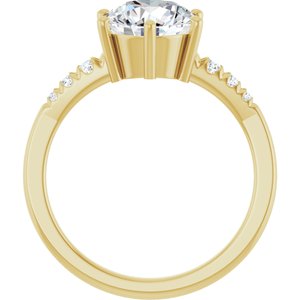10K Yellow Gold 8.2 mm Round Ring Mounting – image 3