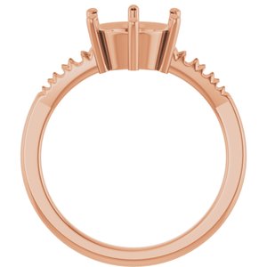 18K Rose Gold 8.2 mm Round Ring Mounting – image 4