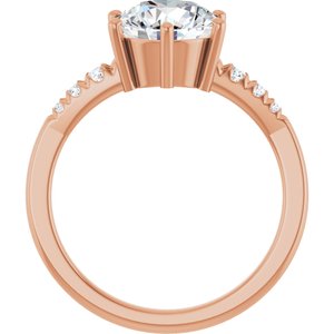 10K Rose Gold 8.2 mm Round Ring Mounting – image 3