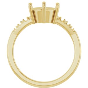 18K Yellow Gold 8.2 mm Round Ring Mounting – image 4
