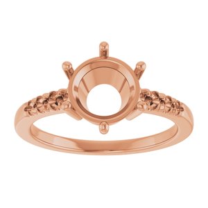 10K Rose Gold 8.2 mm Round Ring Mounting – image 6