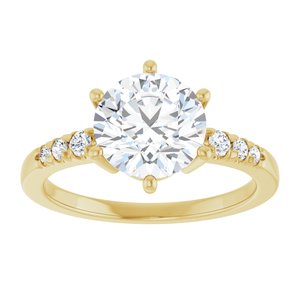 18K Yellow Gold 8.2 mm Round Ring Mounting – image 5
