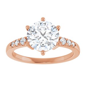 14K Rose Gold 8.2 mm Round Ring Mounting – image 5