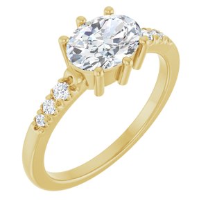 10K Yellow Gold 8x6 mm Oval Ring Mounting